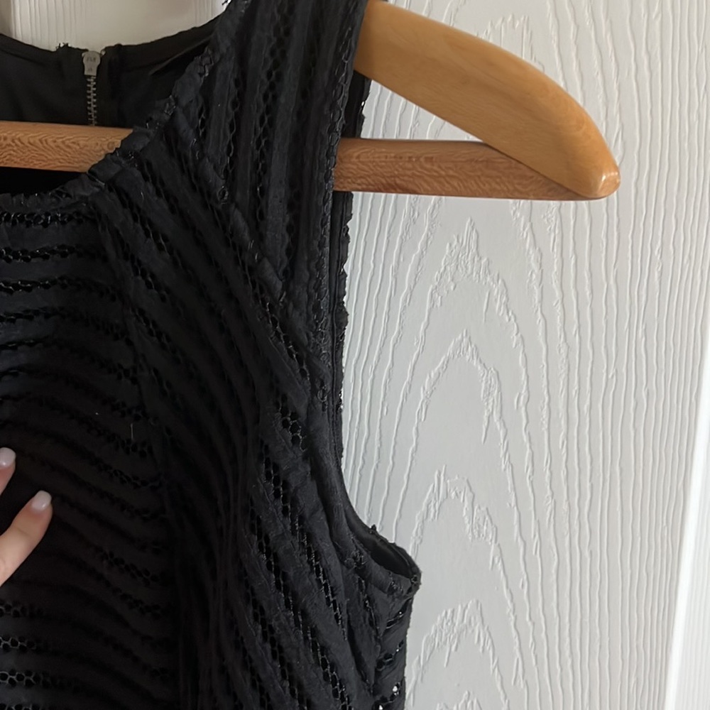 Mossimo Black Sheer Striped Textured Dress With Black Slip Underneath Size Med - Picture 6 of 13